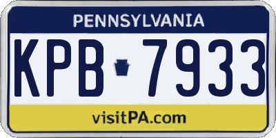 PA license plate KPB7933