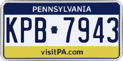 PA license plate KPB7943