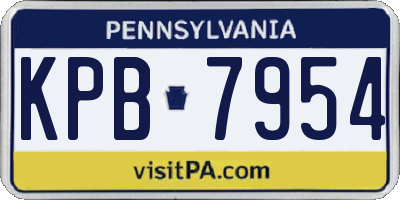 PA license plate KPB7954
