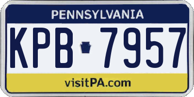 PA license plate KPB7957
