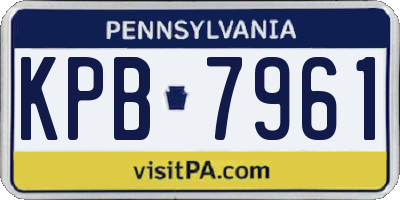 PA license plate KPB7961