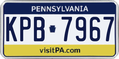 PA license plate KPB7967