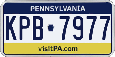 PA license plate KPB7977