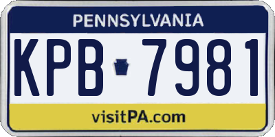 PA license plate KPB7981