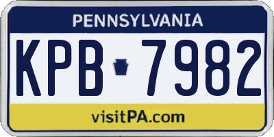 PA license plate KPB7982