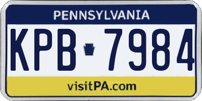 PA license plate KPB7984