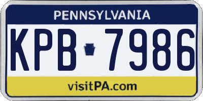 PA license plate KPB7986