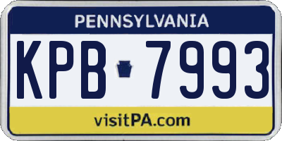 PA license plate KPB7993