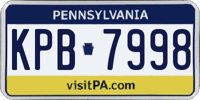 PA license plate KPB7998