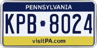 PA license plate KPB8024