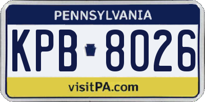 PA license plate KPB8026