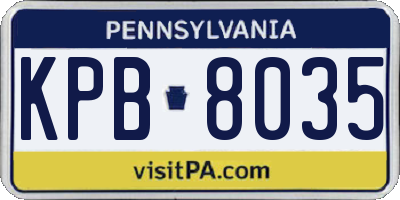 PA license plate KPB8035