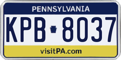 PA license plate KPB8037