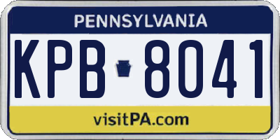 PA license plate KPB8041