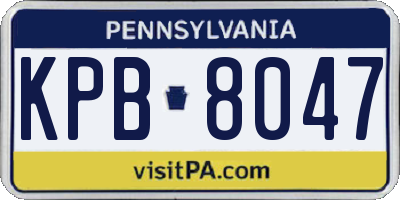 PA license plate KPB8047
