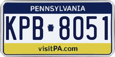 PA license plate KPB8051