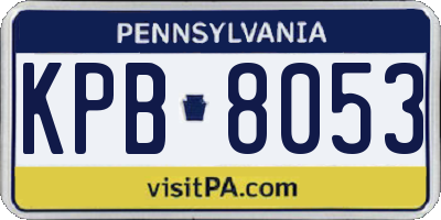 PA license plate KPB8053