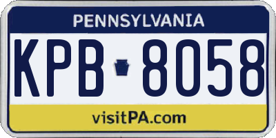 PA license plate KPB8058