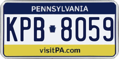 PA license plate KPB8059