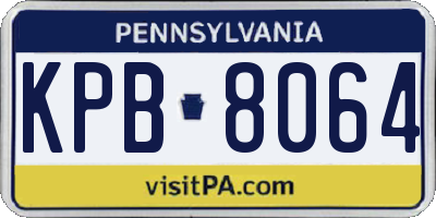 PA license plate KPB8064