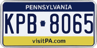 PA license plate KPB8065