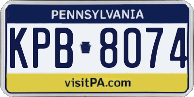 PA license plate KPB8074
