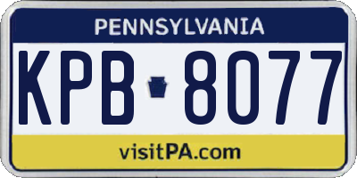 PA license plate KPB8077
