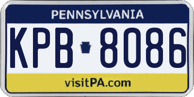 PA license plate KPB8086