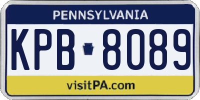 PA license plate KPB8089