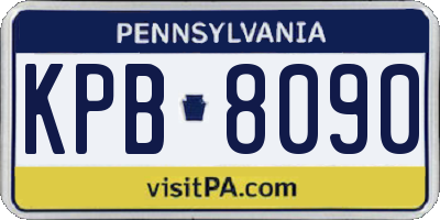 PA license plate KPB8090