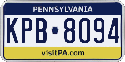 PA license plate KPB8094