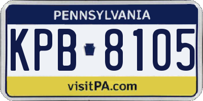 PA license plate KPB8105