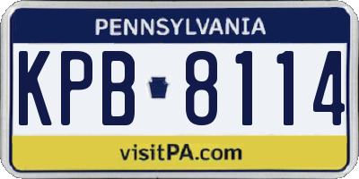 PA license plate KPB8114