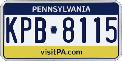 PA license plate KPB8115