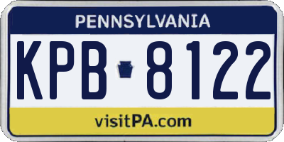 PA license plate KPB8122
