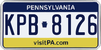 PA license plate KPB8126