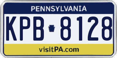 PA license plate KPB8128