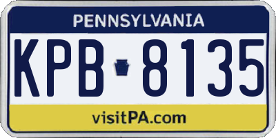 PA license plate KPB8135