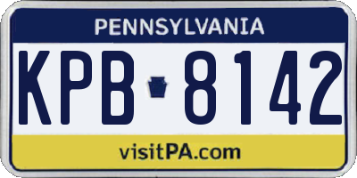 PA license plate KPB8142