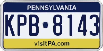 PA license plate KPB8143