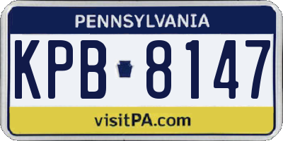 PA license plate KPB8147