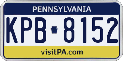 PA license plate KPB8152