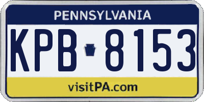 PA license plate KPB8153