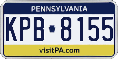 PA license plate KPB8155