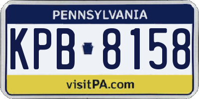 PA license plate KPB8158