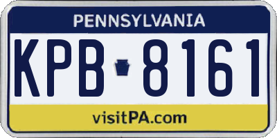 PA license plate KPB8161