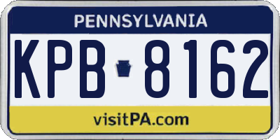 PA license plate KPB8162