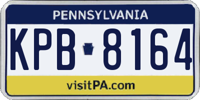 PA license plate KPB8164