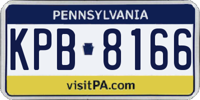 PA license plate KPB8166
