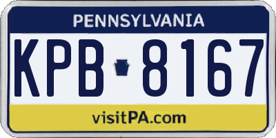 PA license plate KPB8167